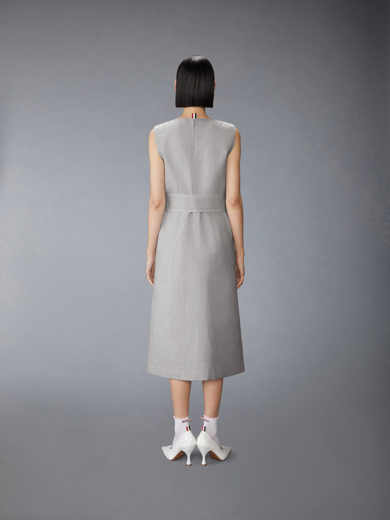 TONAL UNIVERSITY STRIPE BOAT NECK DRESS 4
