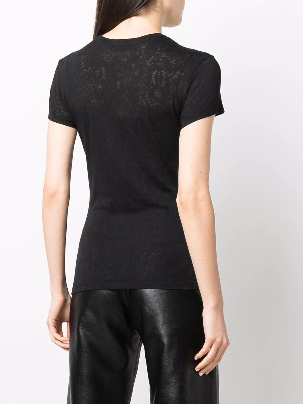 crystal-embellished snake-print T-shirt - 4