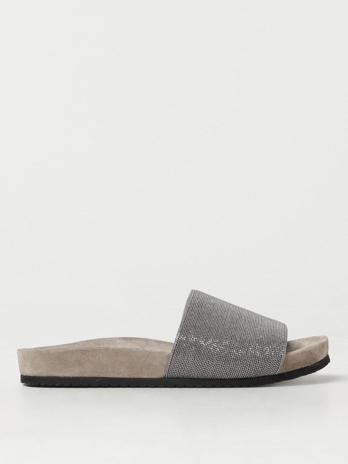 Brunello Cucinelli Precious lamé suede sandals - 1