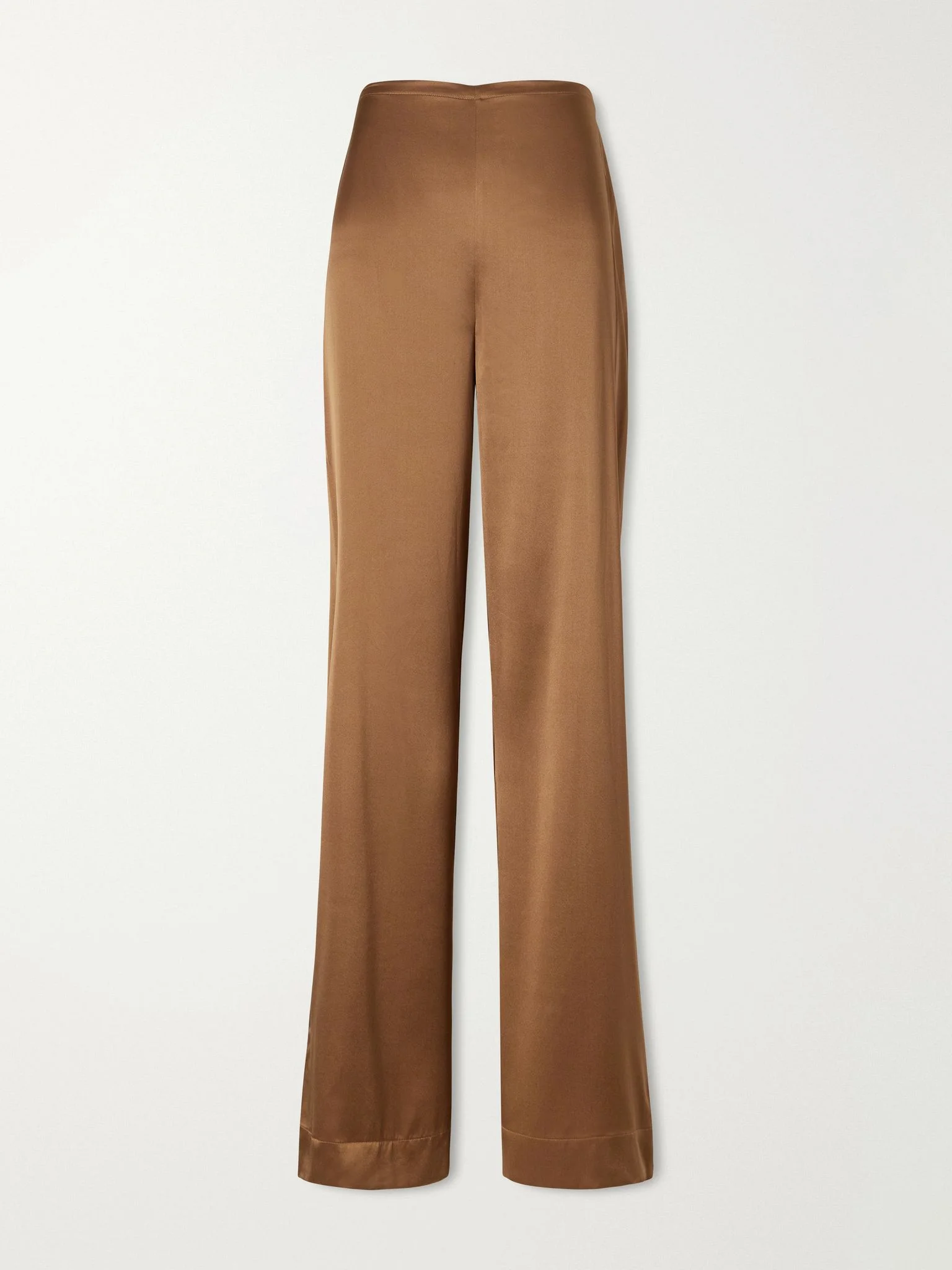 Stroll silk-blend wide-leg pants Brown - 1