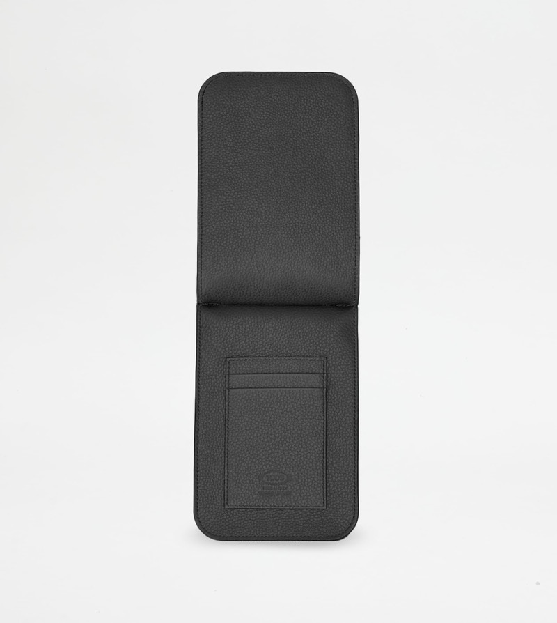 PHONE HOLDER IN LEATHER MEDIUM - BLACK 4