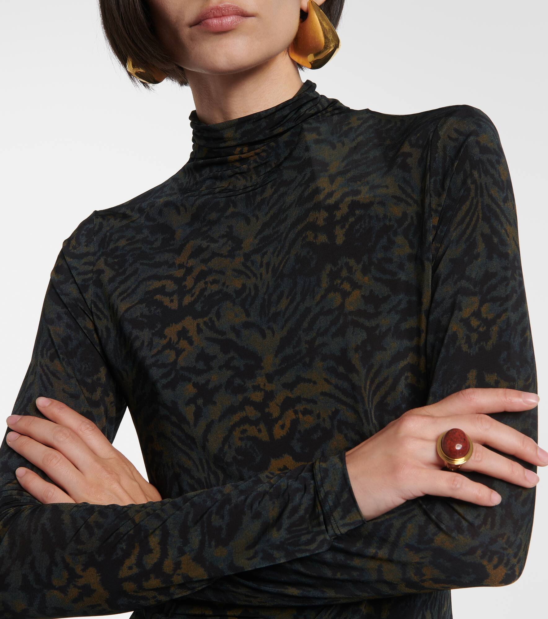 Aurelia printed jersey turtleneck top - 4