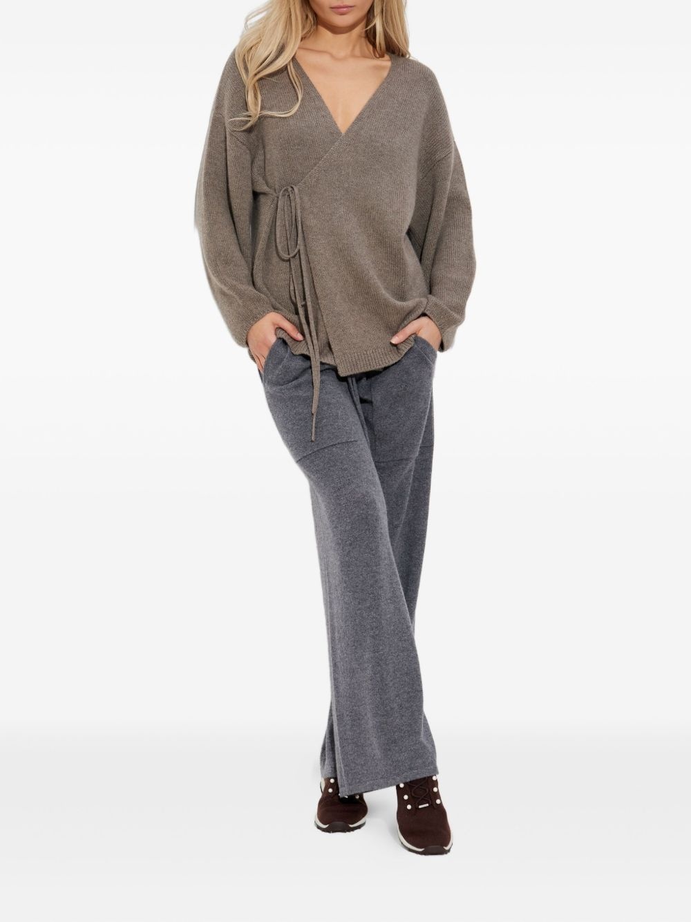 tie-front wrap cardigan - 2