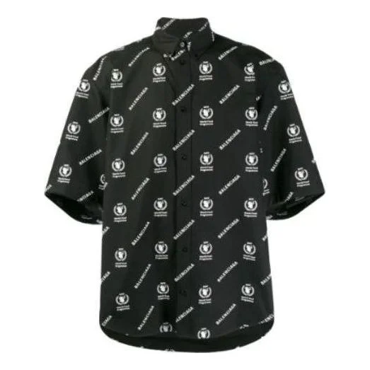 Balenciaga x WFP Short Sleeve Square Back Shirt 'Black White' 602026TIL251070 - 1