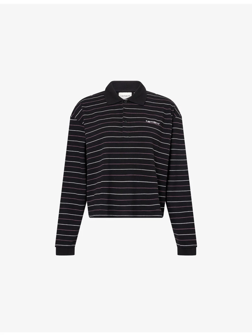 Mabel Striped Cotton Polo Top - 1