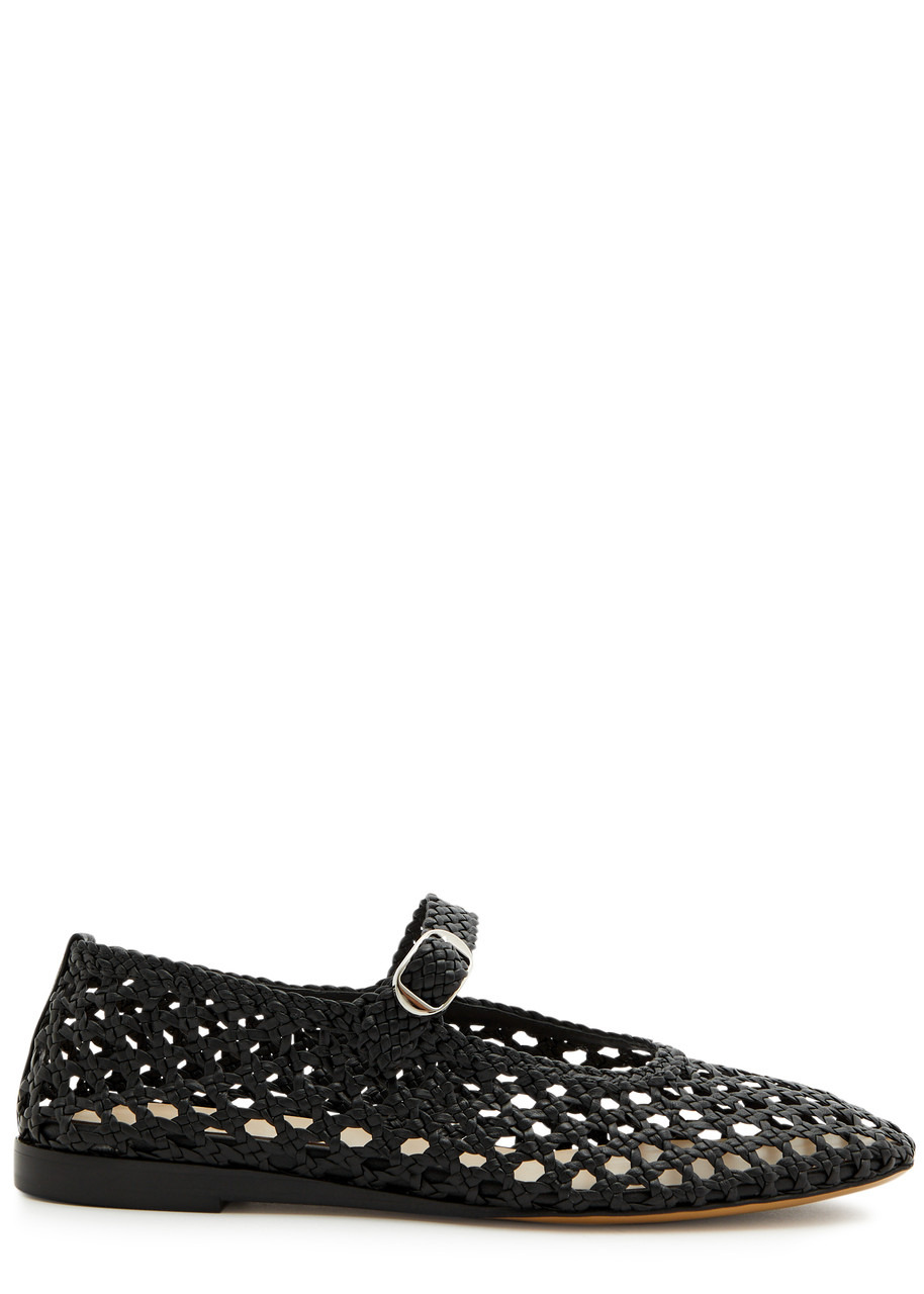 Mary Jane woven leather flats - 1