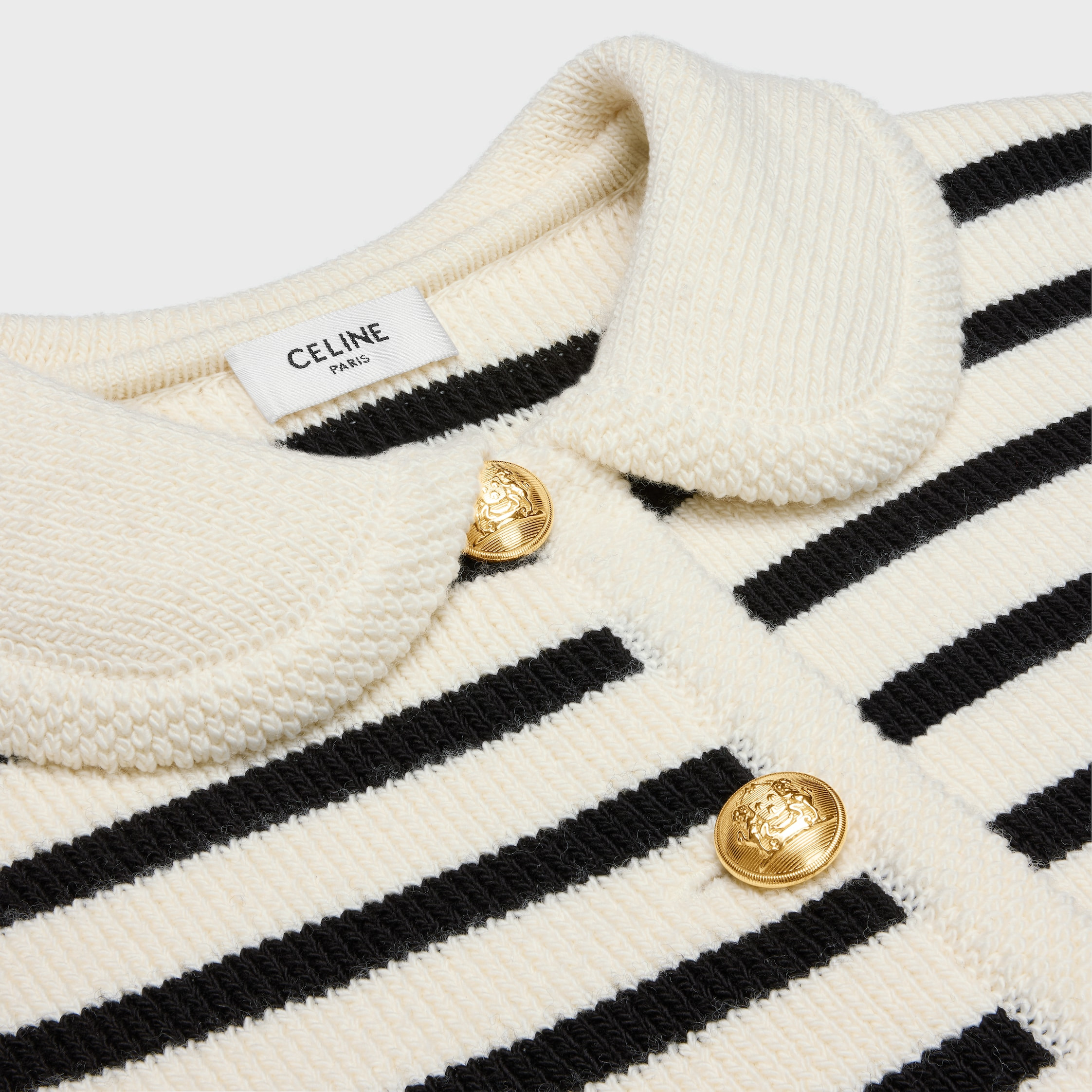 cardigan jacket in striped wool - 3