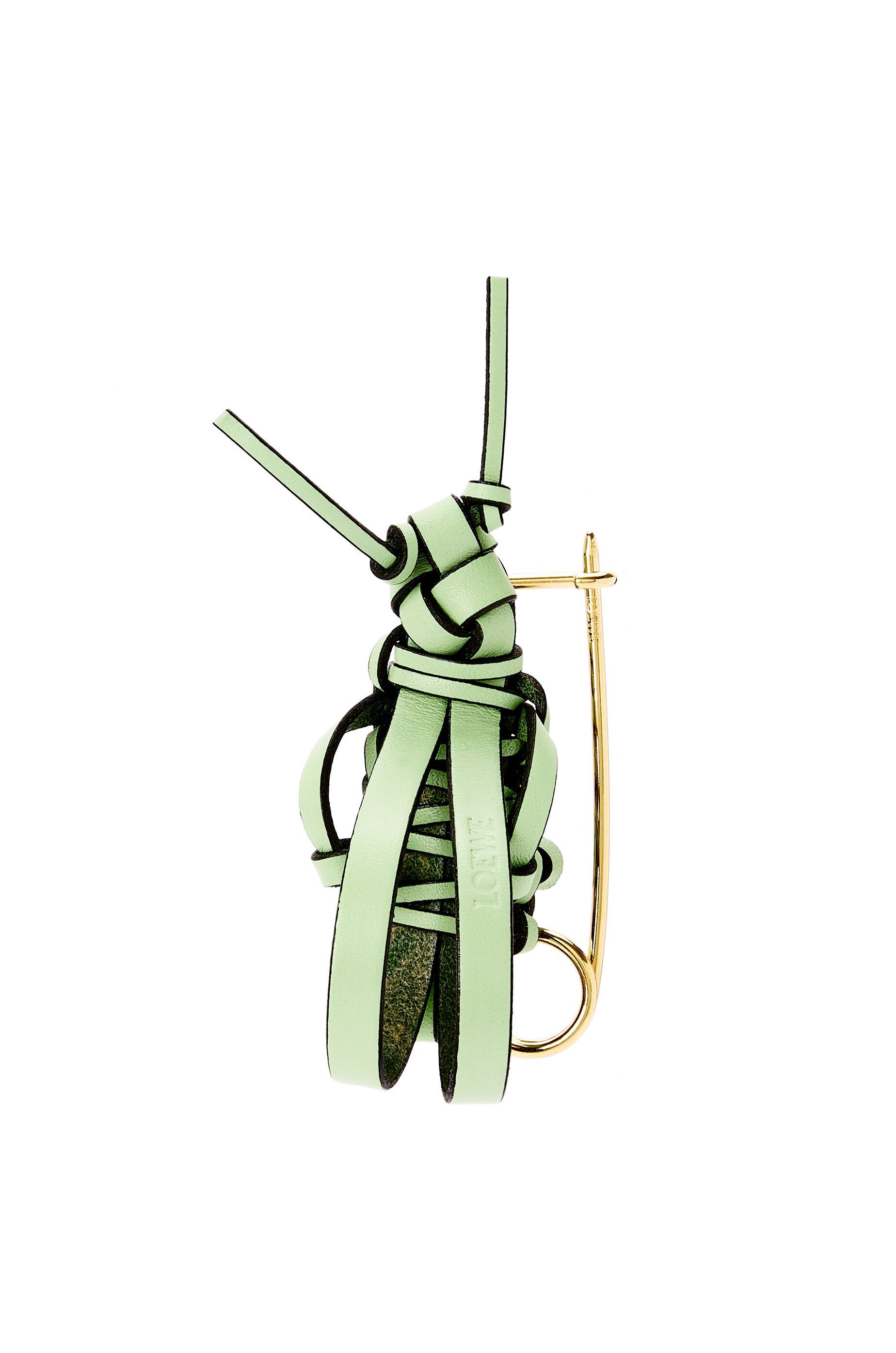 Grasshopper pin charm in calfskin and metal - 1
