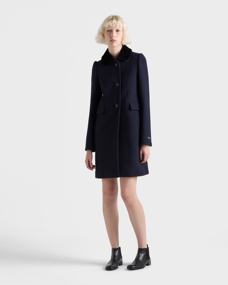 Prada Single-breasted natté fabric coat outlook