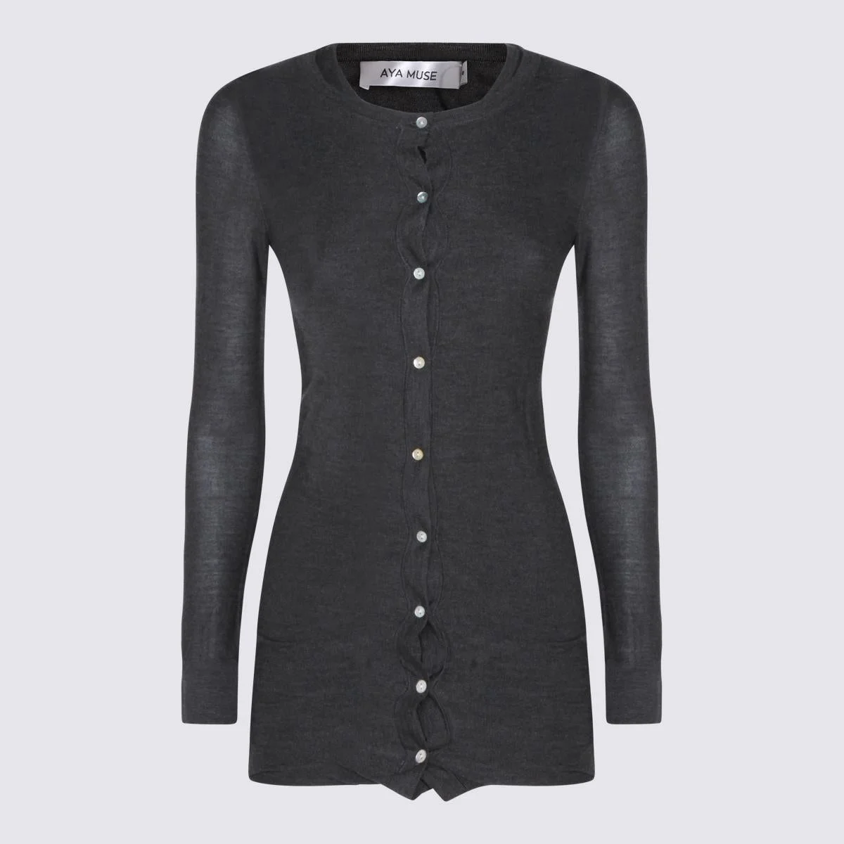 Aya Muse Dark Grey Silk Mini Dress - 1