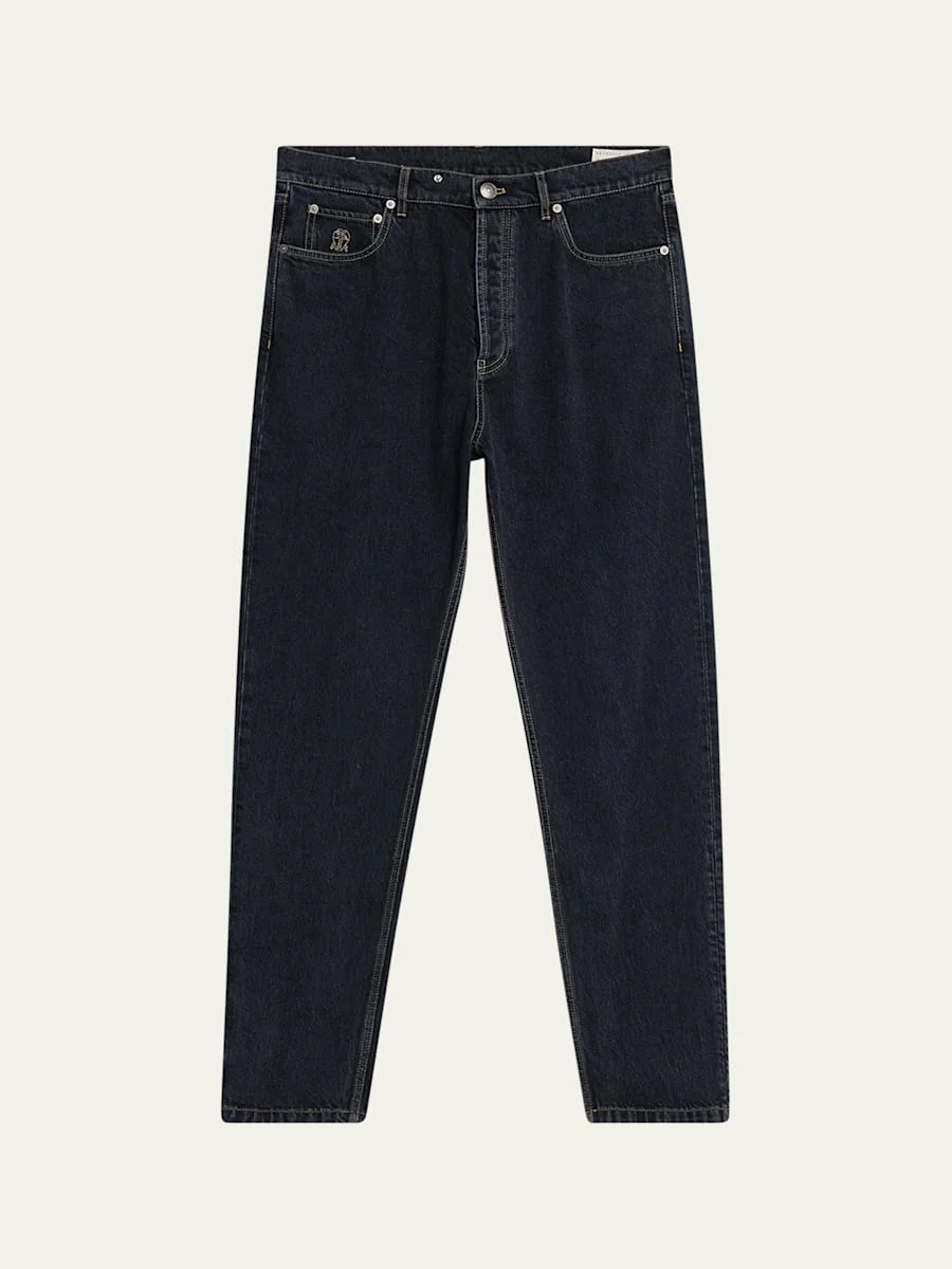 Men's Straight-Fit Dark Denim Jeans - 1