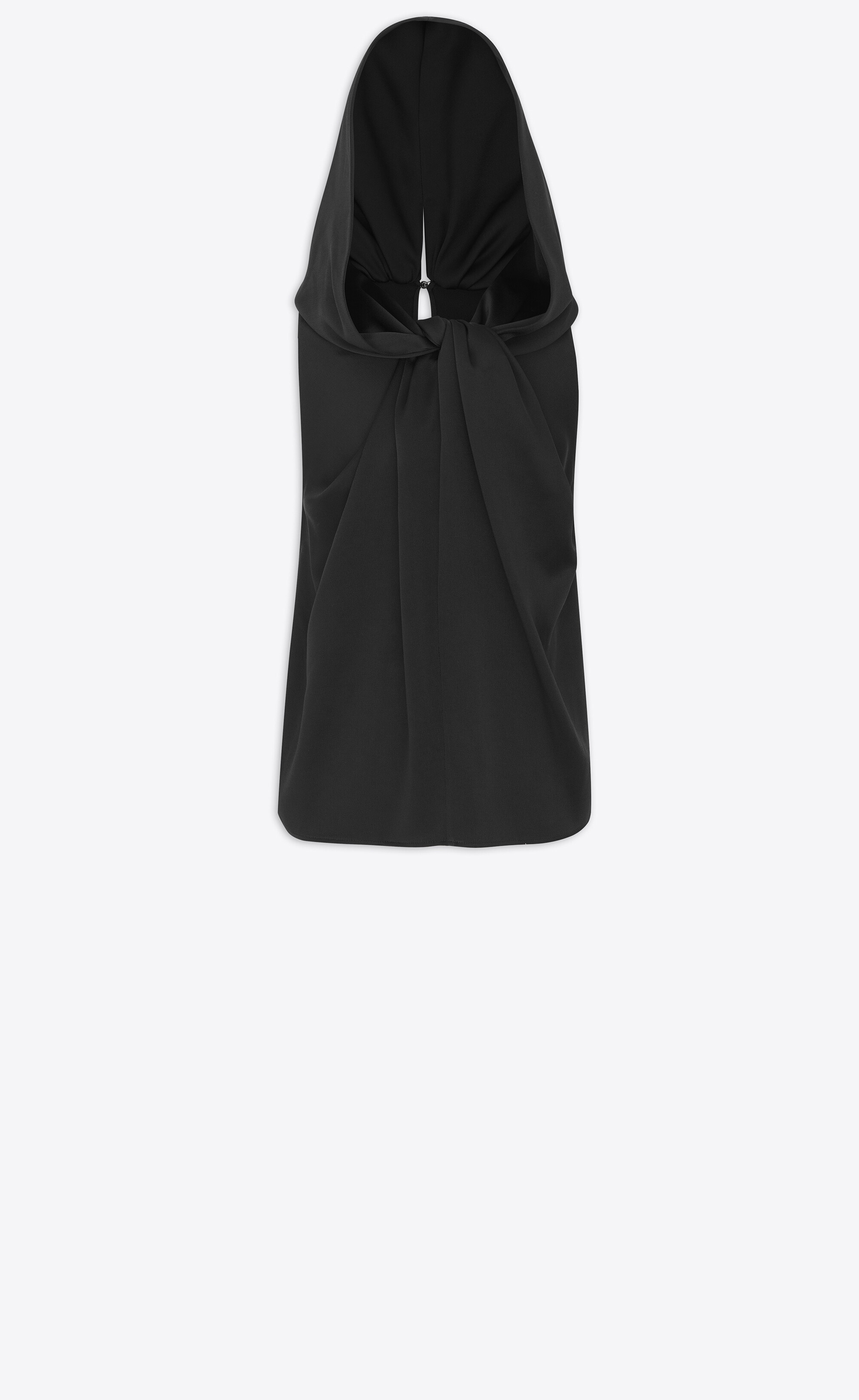 hooded blouse in satin crepe - 3
