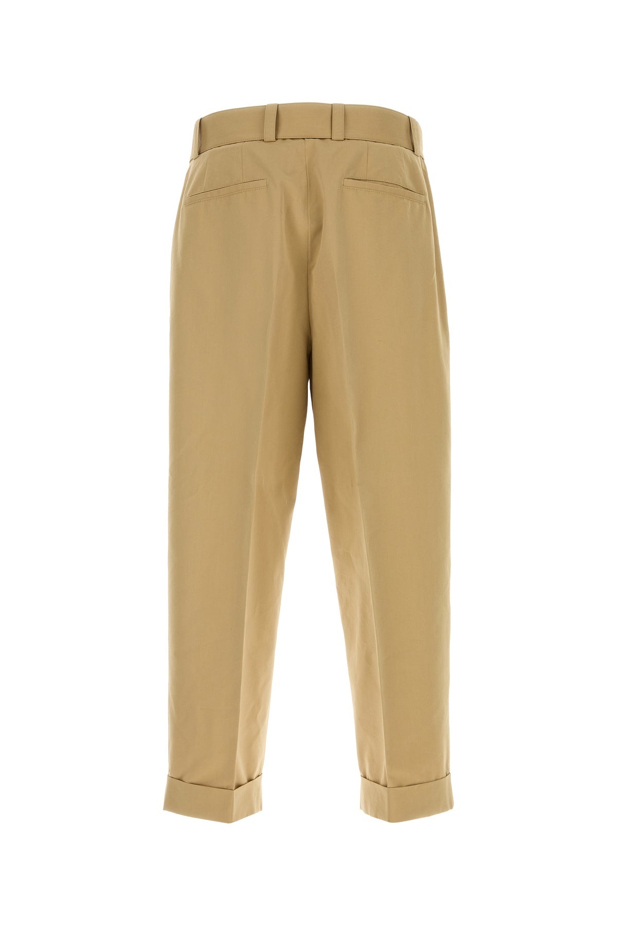 Beige cotton blend pant - 2