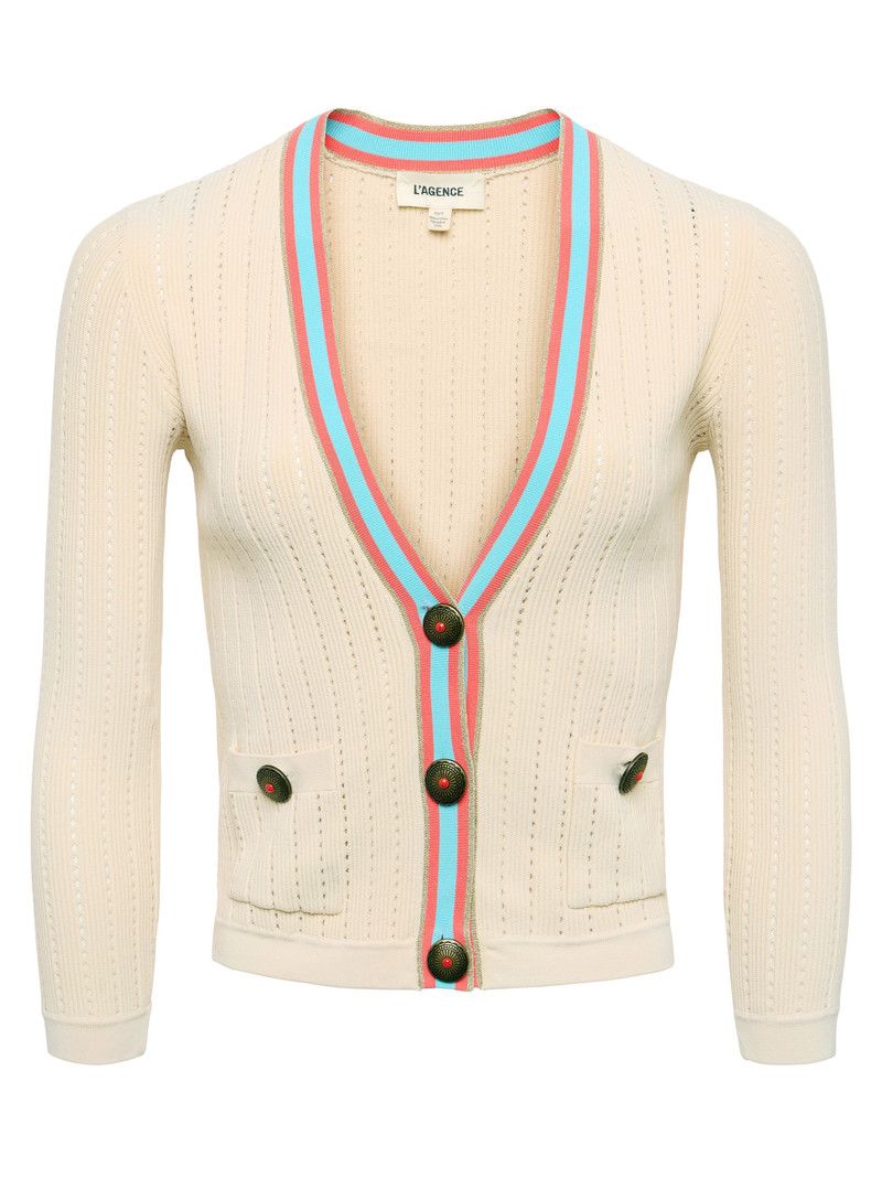 Irvin Pointelle Knit Cardigan 1