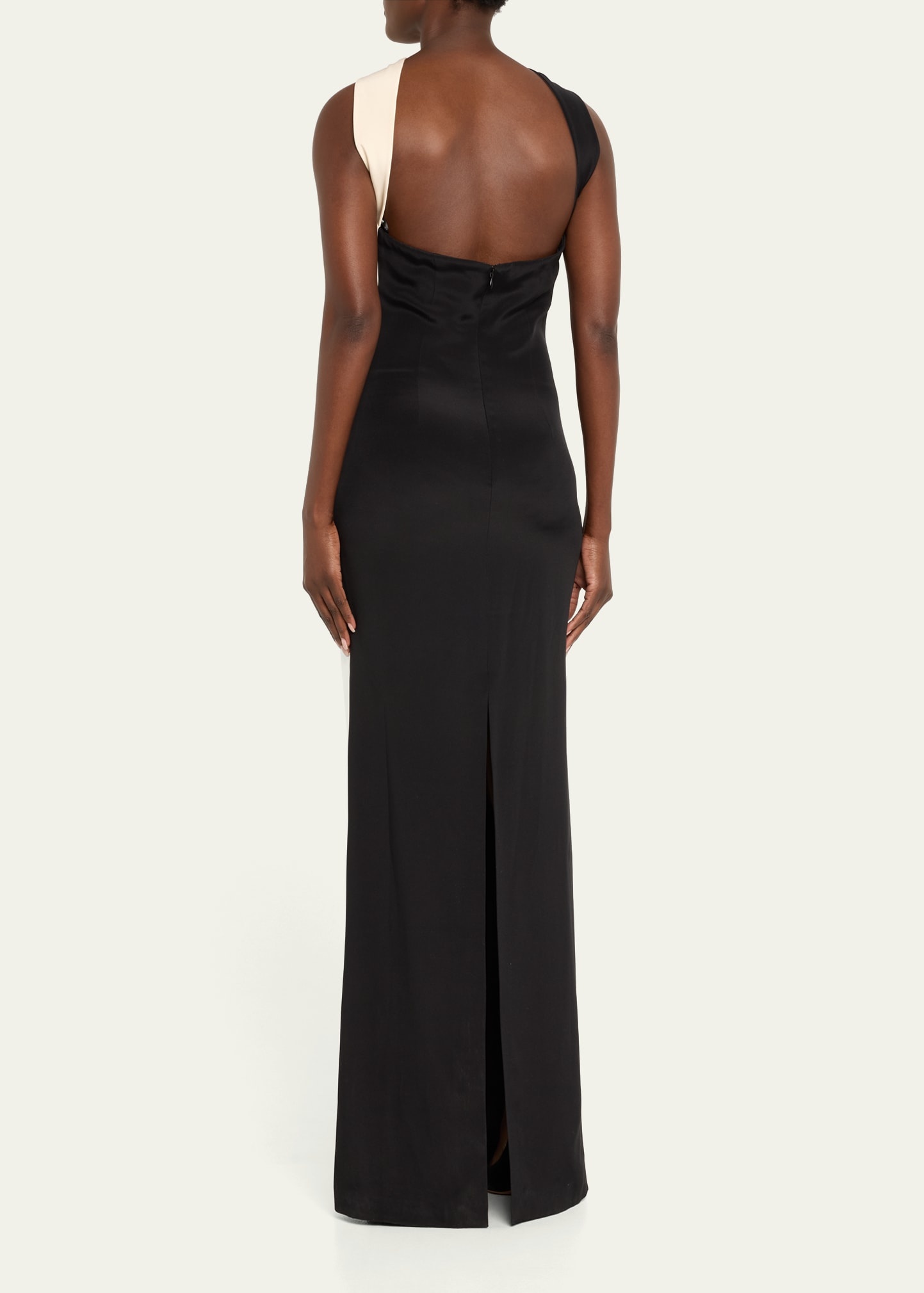 Contrast Silk Maxi Dress - 3