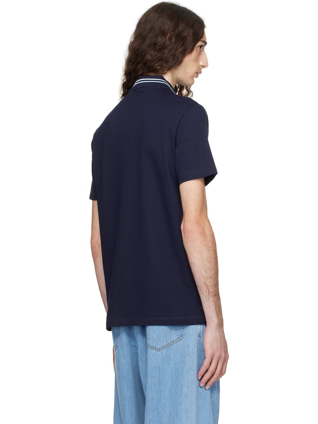 Navy Embroidered Medusa Polo - 3