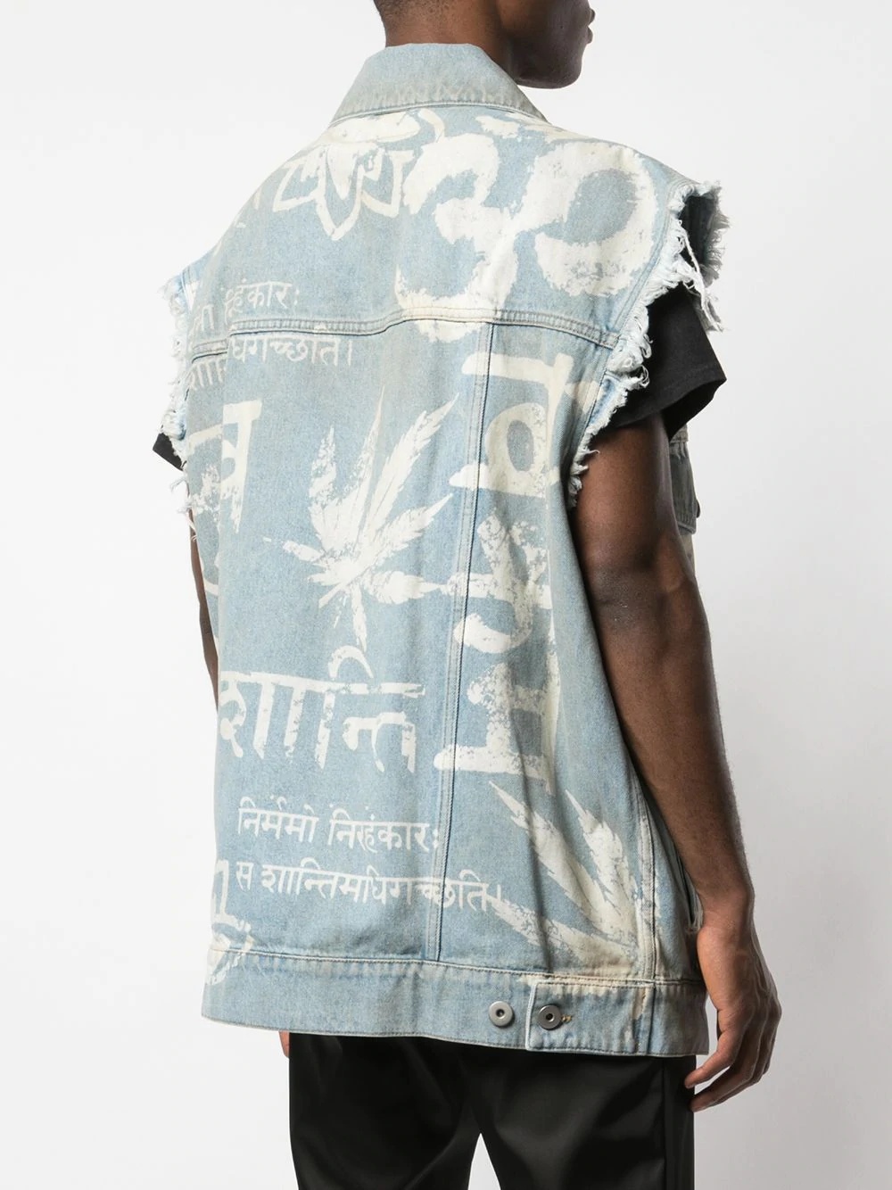 oversized denim vest - 4