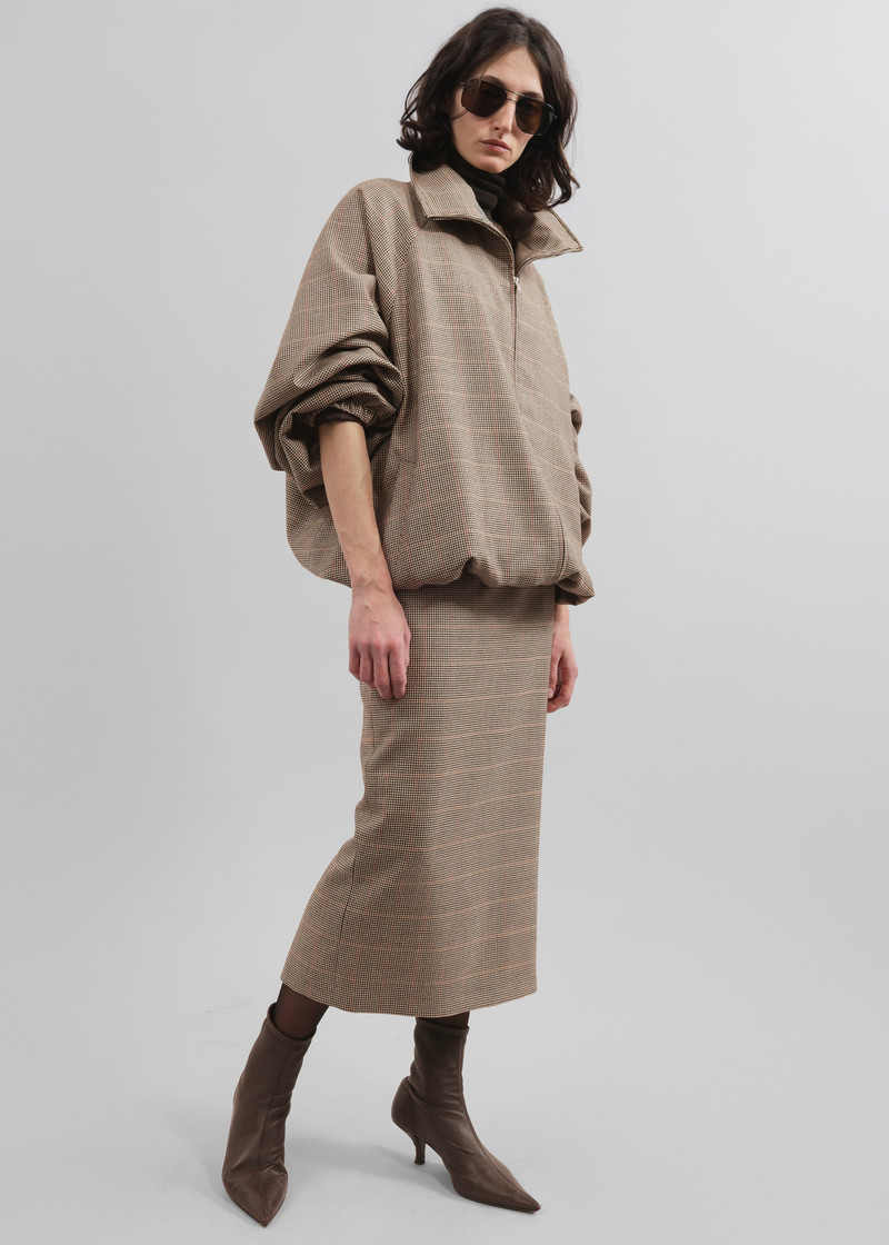 Alrose Houndstooth Midi Skirt - Beige 9