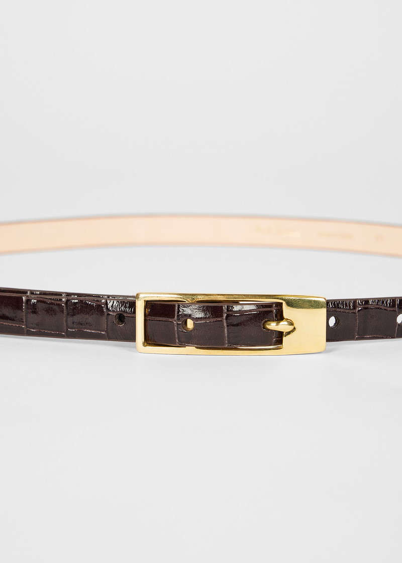 Women's Brown Leather Croc Belt Paul Smith 3
