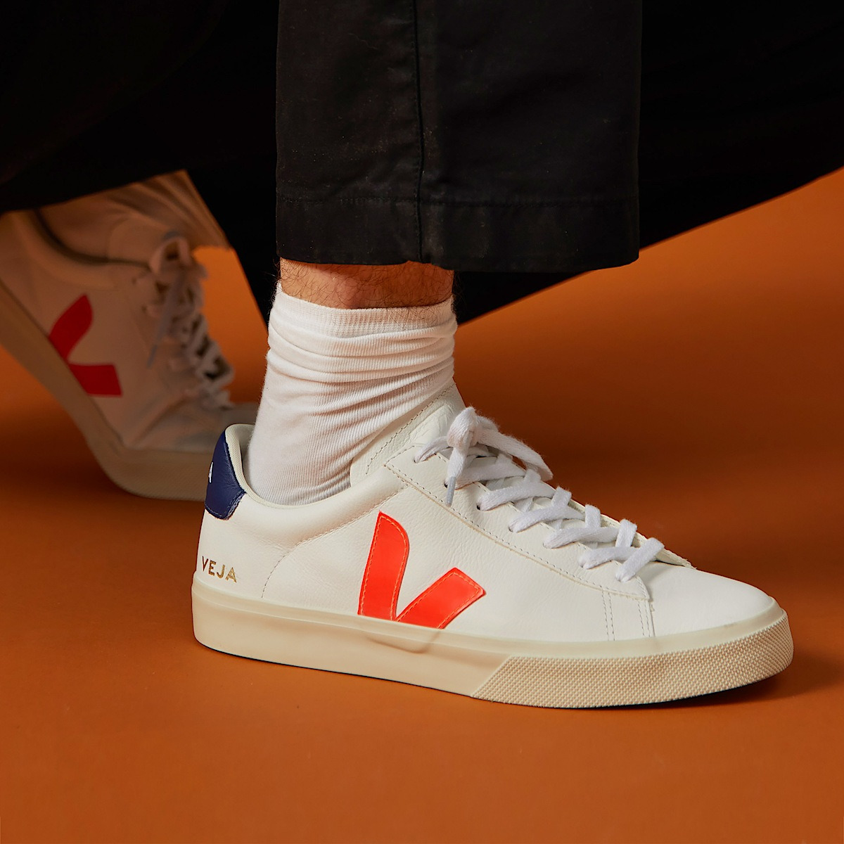 CAMPO LEATHER WHITE ORANGE FLUO - 4