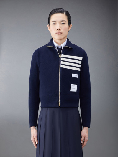Thom Browne Fine Merino and Jersey Reversible Down 4-Bar Funnel Neck Jacket outlook