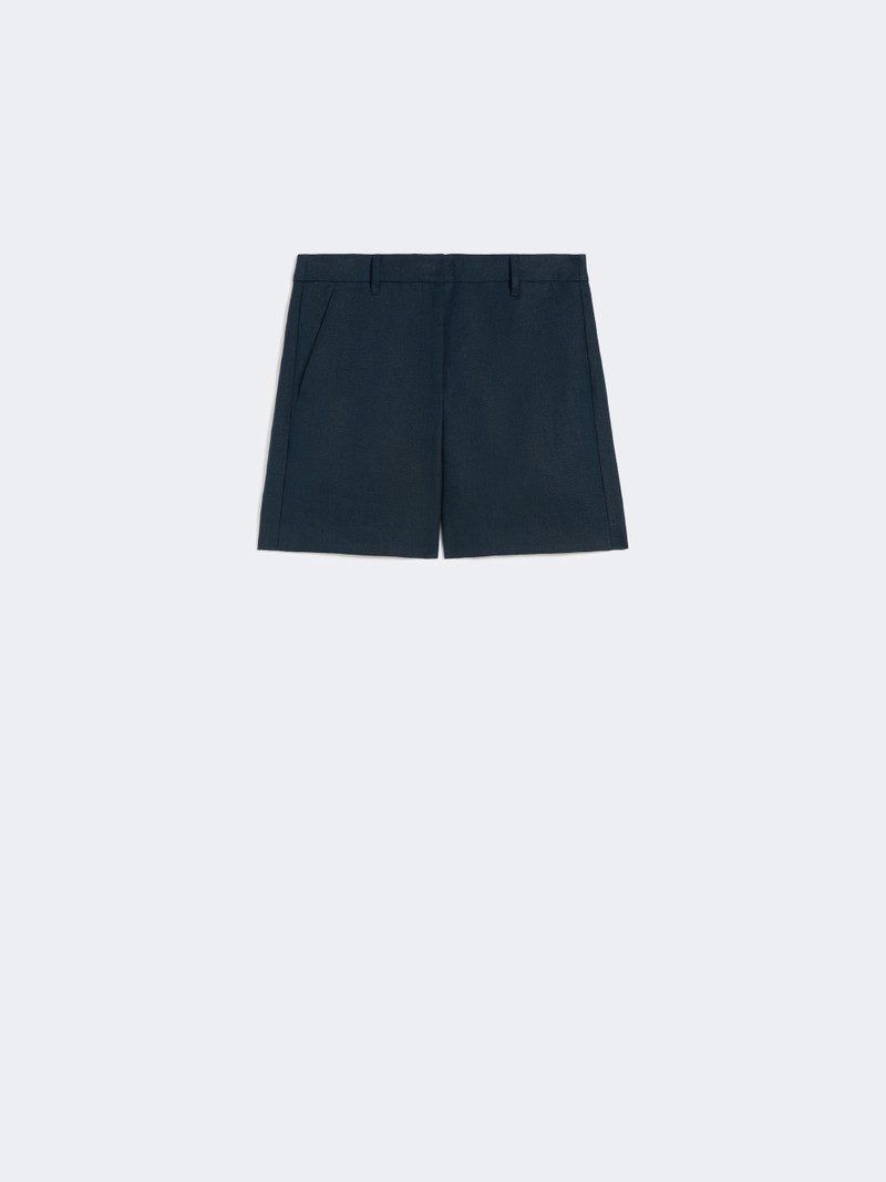 PARTY Linen basketweave shorts - MIDNIGHTBLUE 1