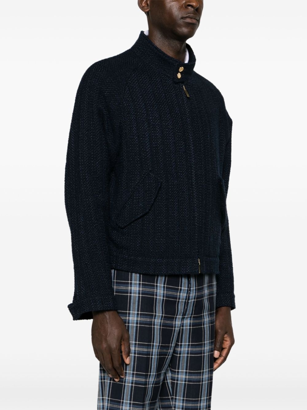 RWB-striped tweed bomber jacket - 3