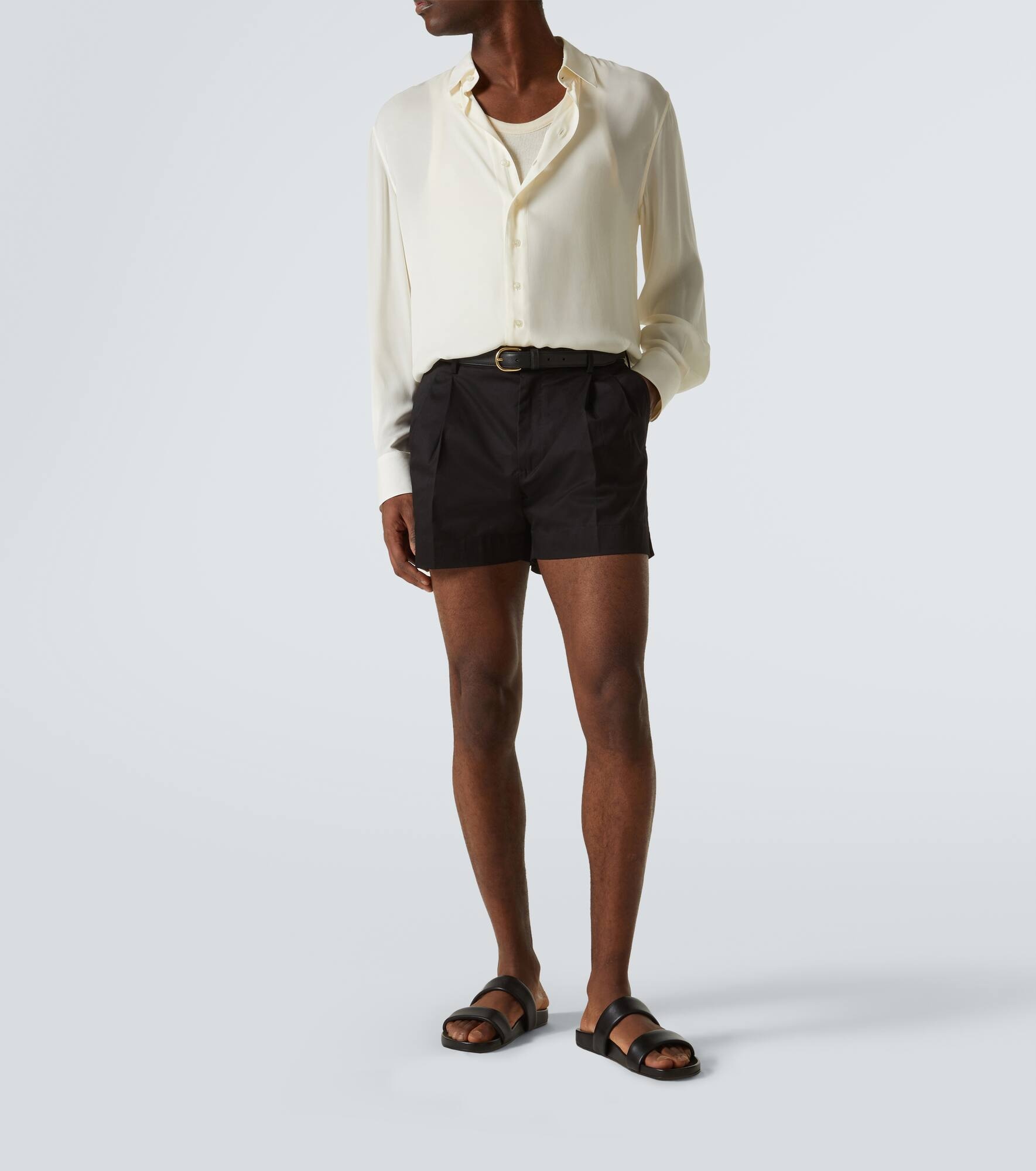 Cotton-blend gabardine shorts - 2