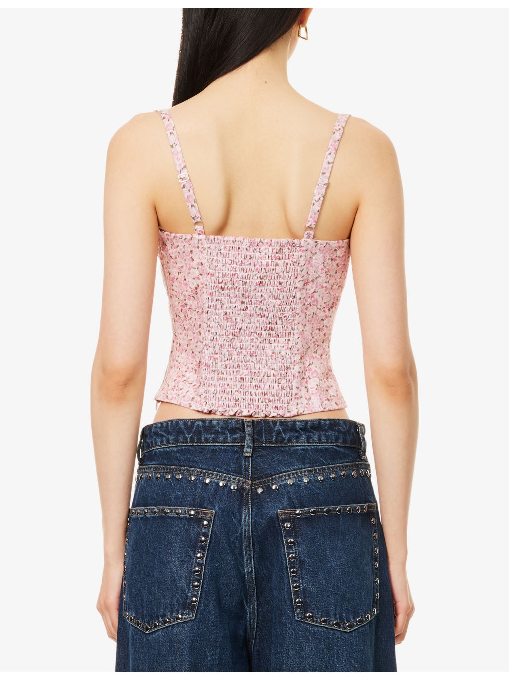 Hattie Floral-Print Linen Crop Top - 4