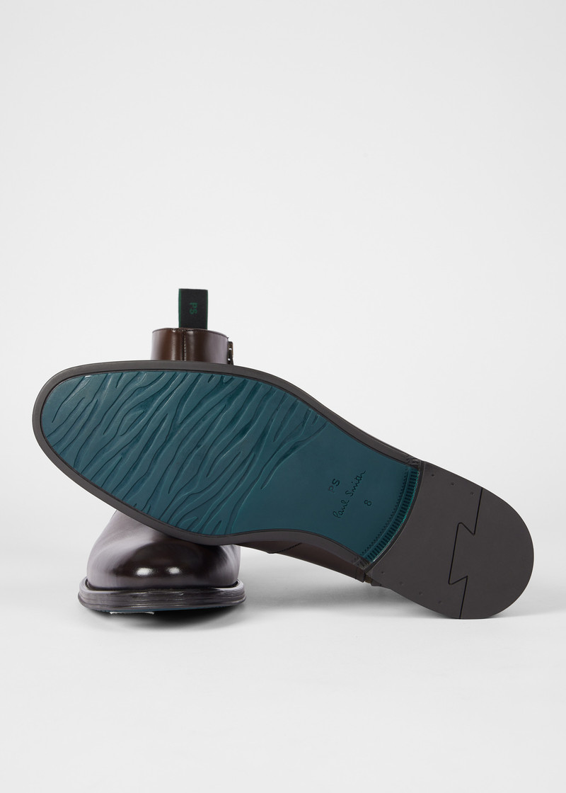 Paul Smith Brown Leather 'Lenny' Boots outlook