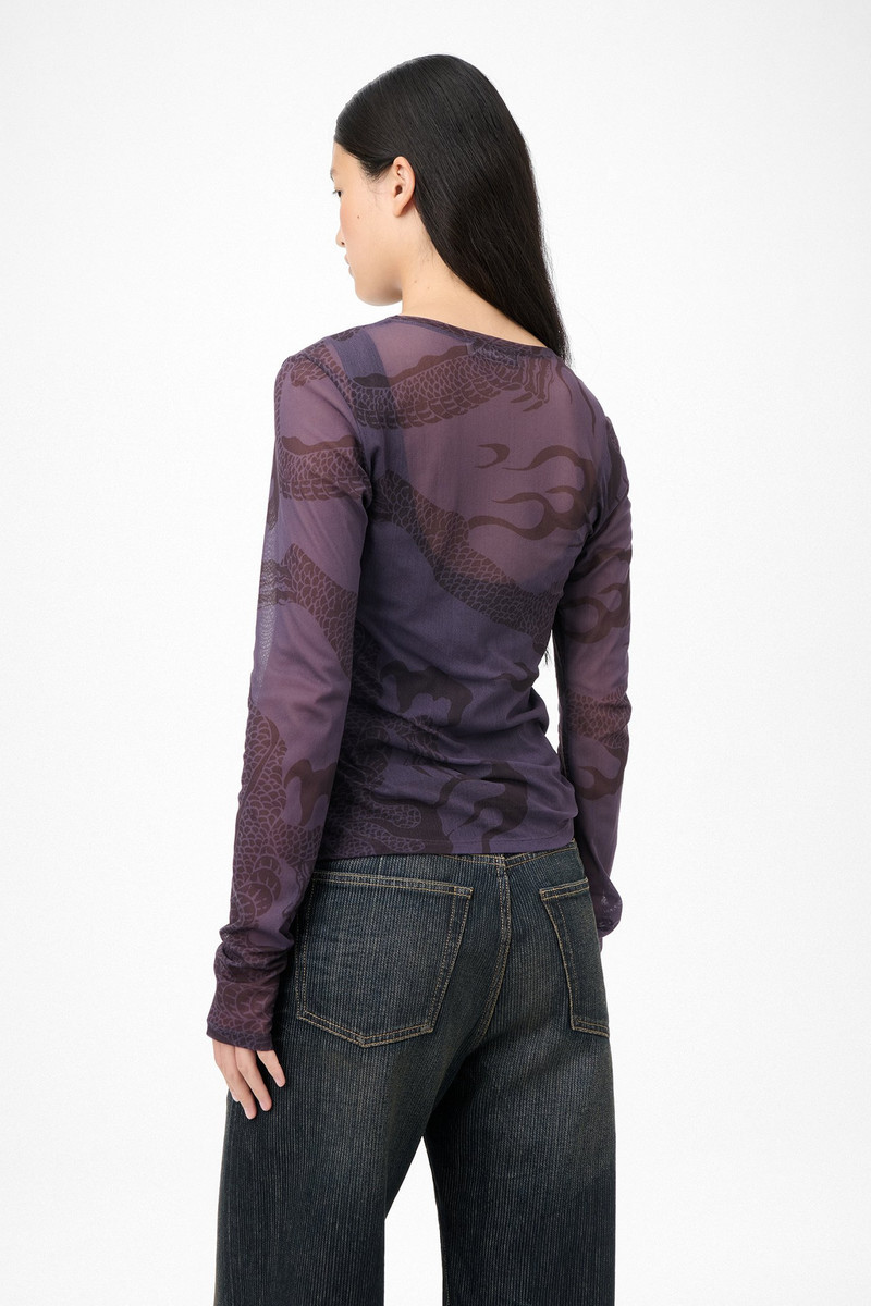 Super Slim Longsleeve Abstract Raisin Snake Print 4