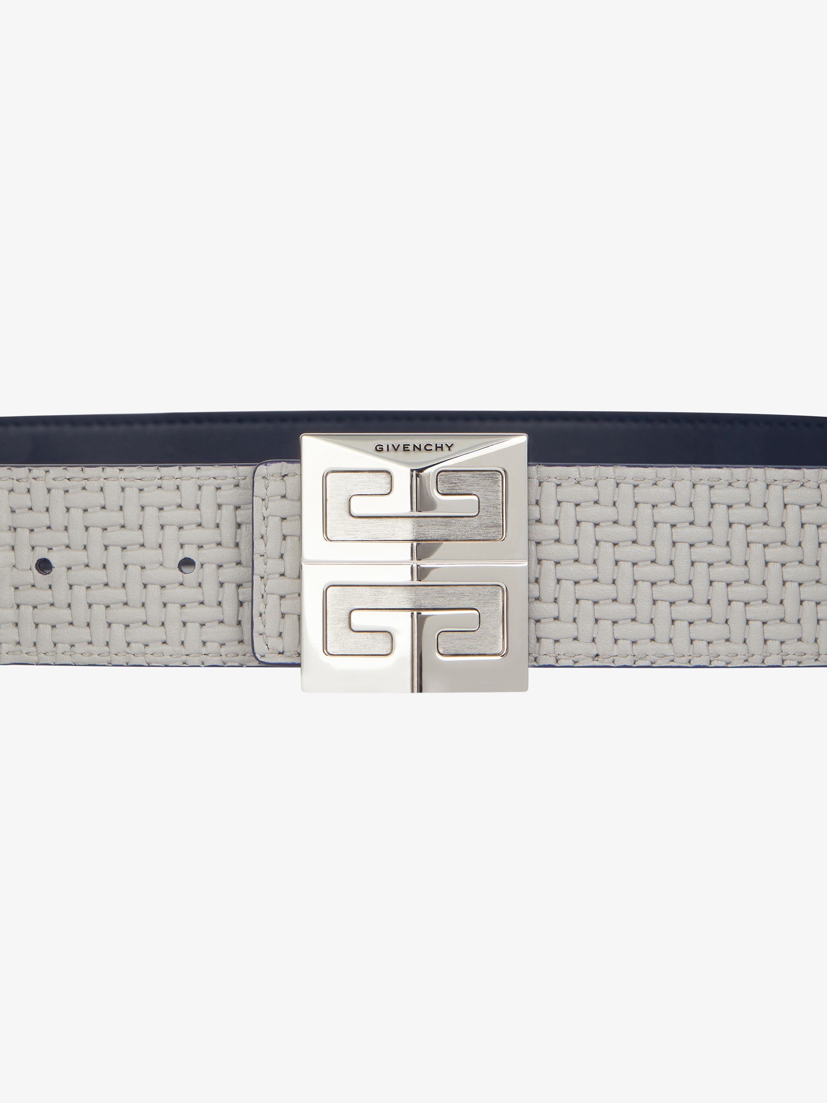 4G REVERSIBLE BELT IN BRAIDED-EFFECT LEATHER - 2