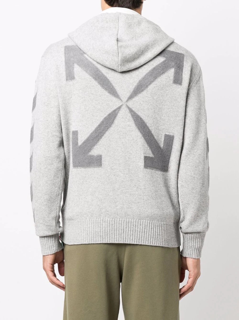 Arrows-print cashmere hoodie - 4