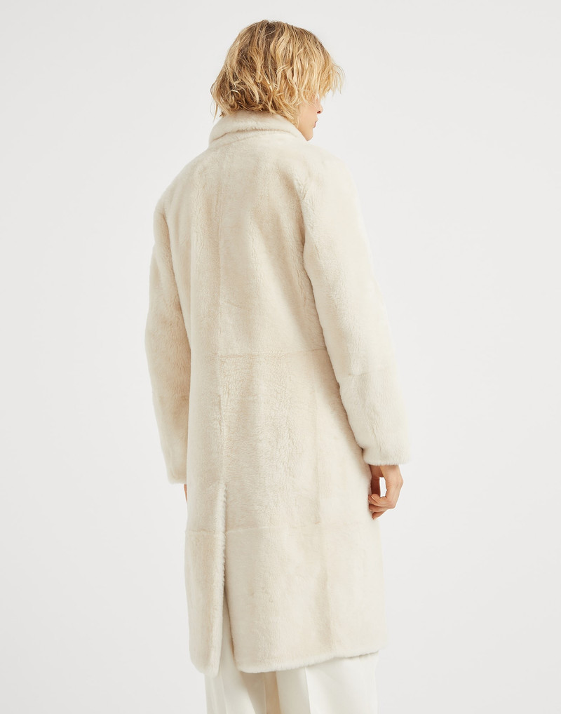 Brunello Cucinelli Reversible shearling coat with Precious patch outlook