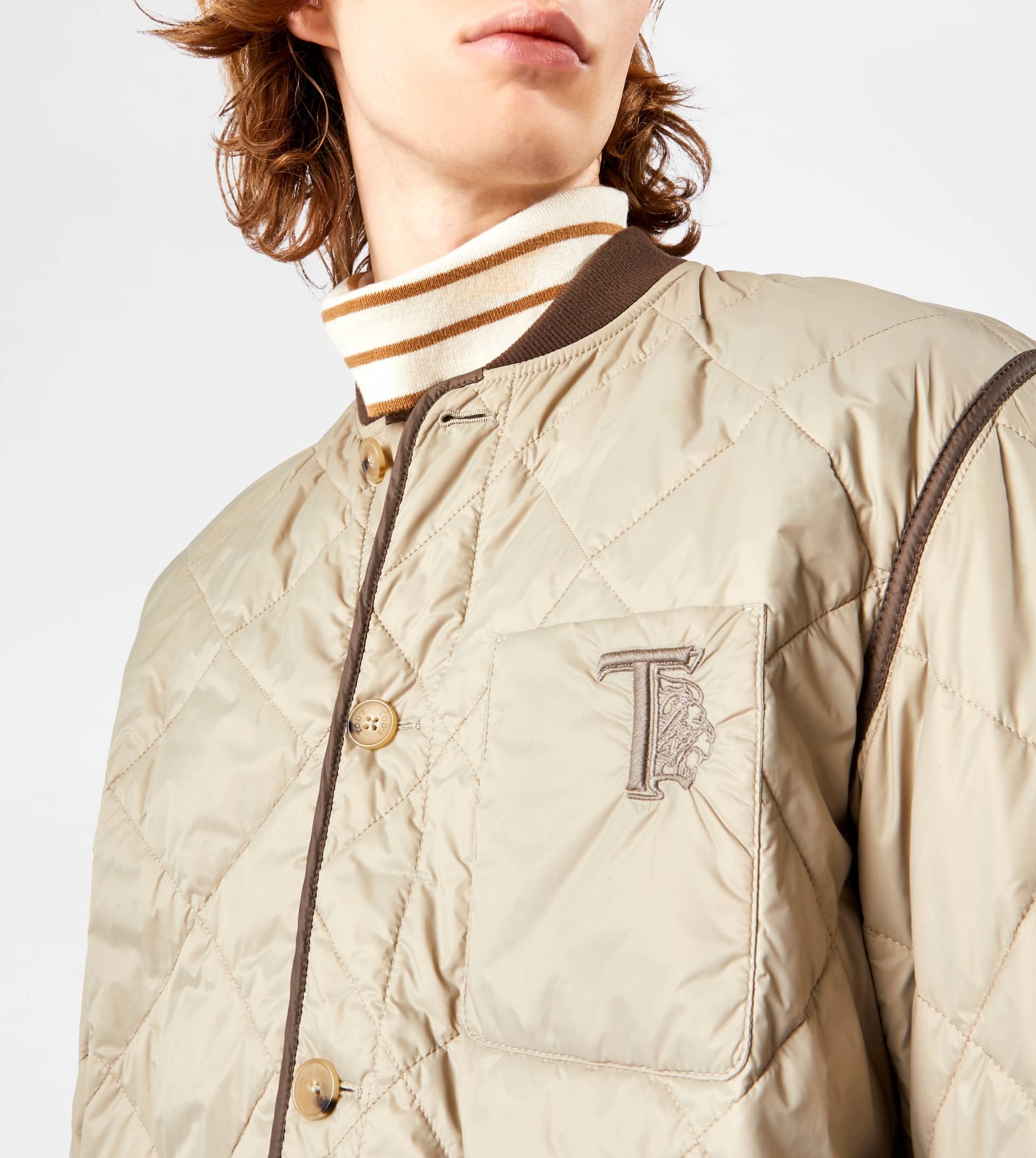 QUILTED JACKET - BEIGE - 5