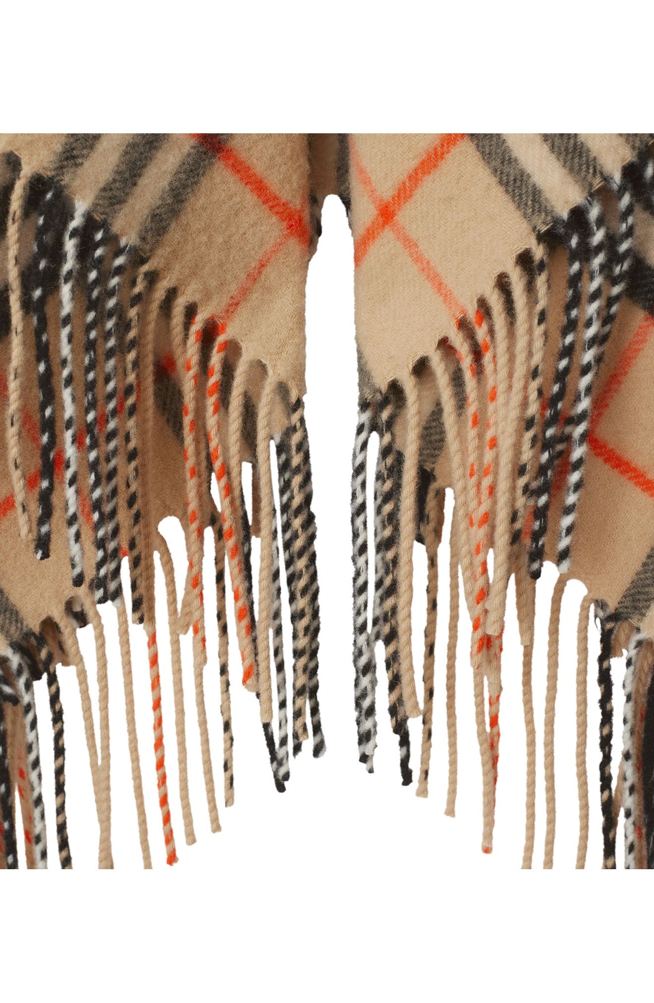 burberry Check Wool & Cashmere Cape in Sand at Nordstrom - 6