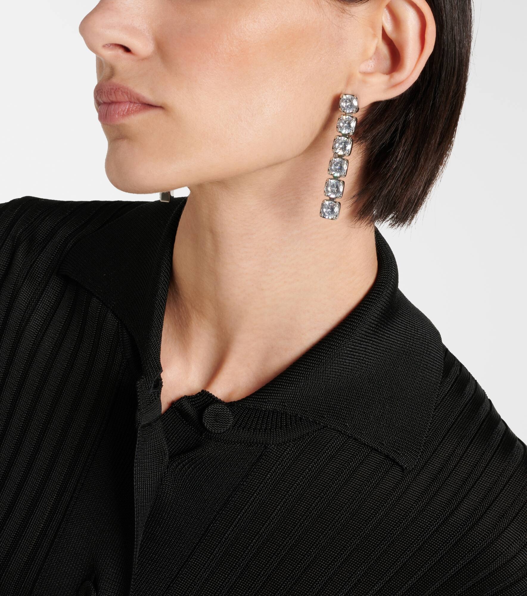 Crystal-embellished drop earrings - 3