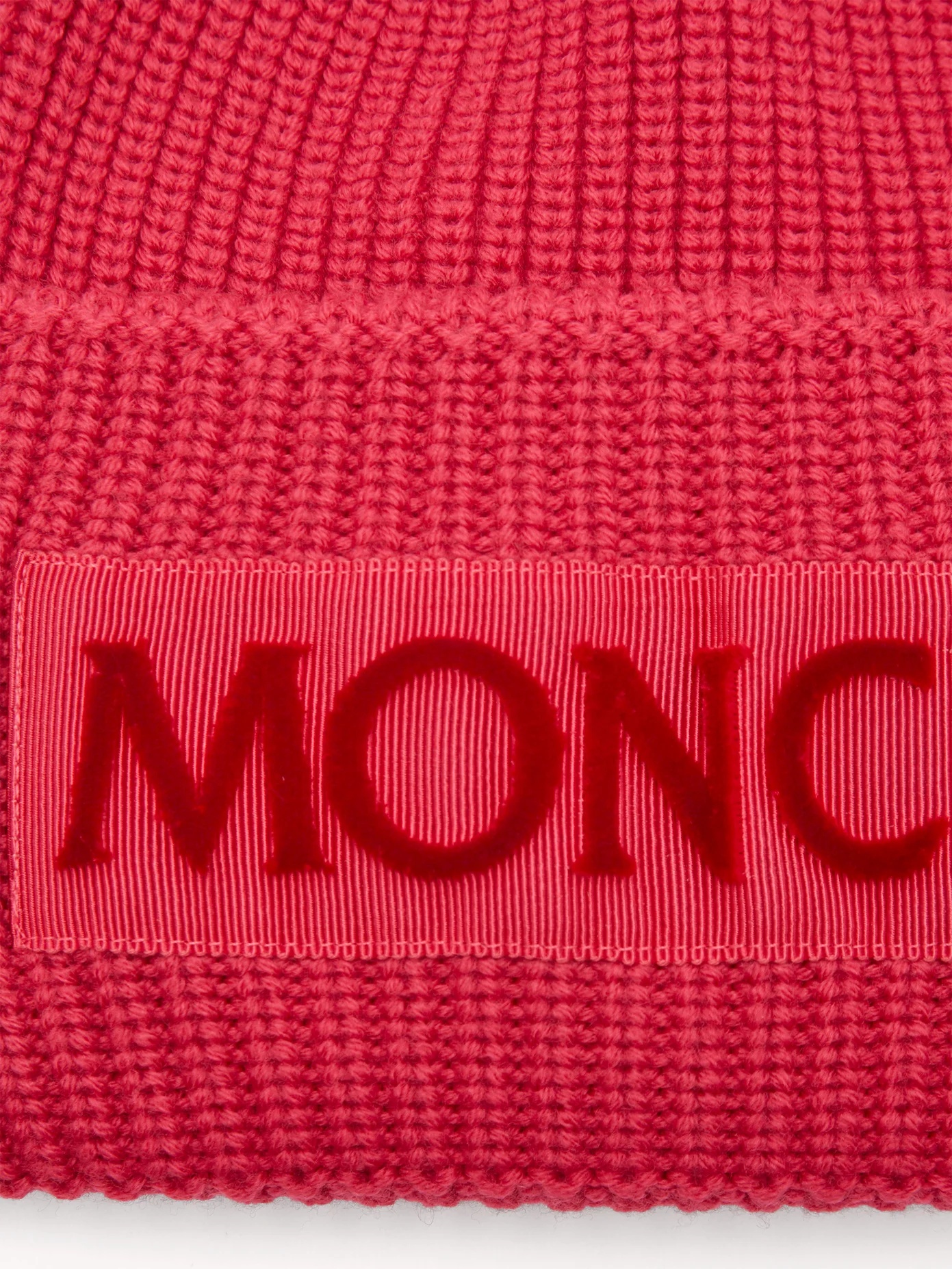 Velvet-logo wool beanie hat - 4