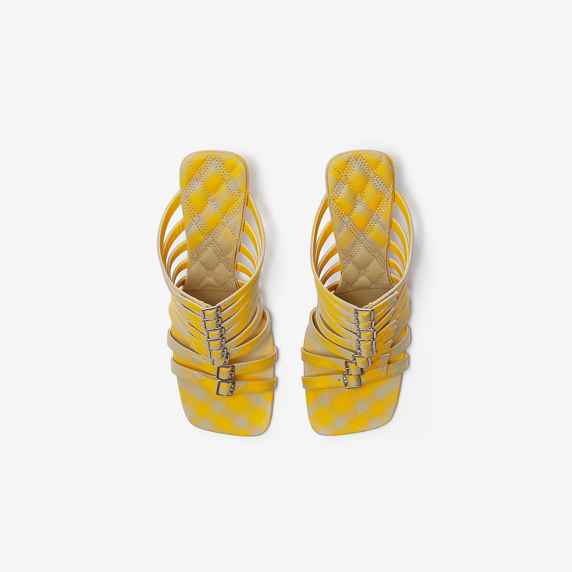 Check Cotton Step Sandals - 5