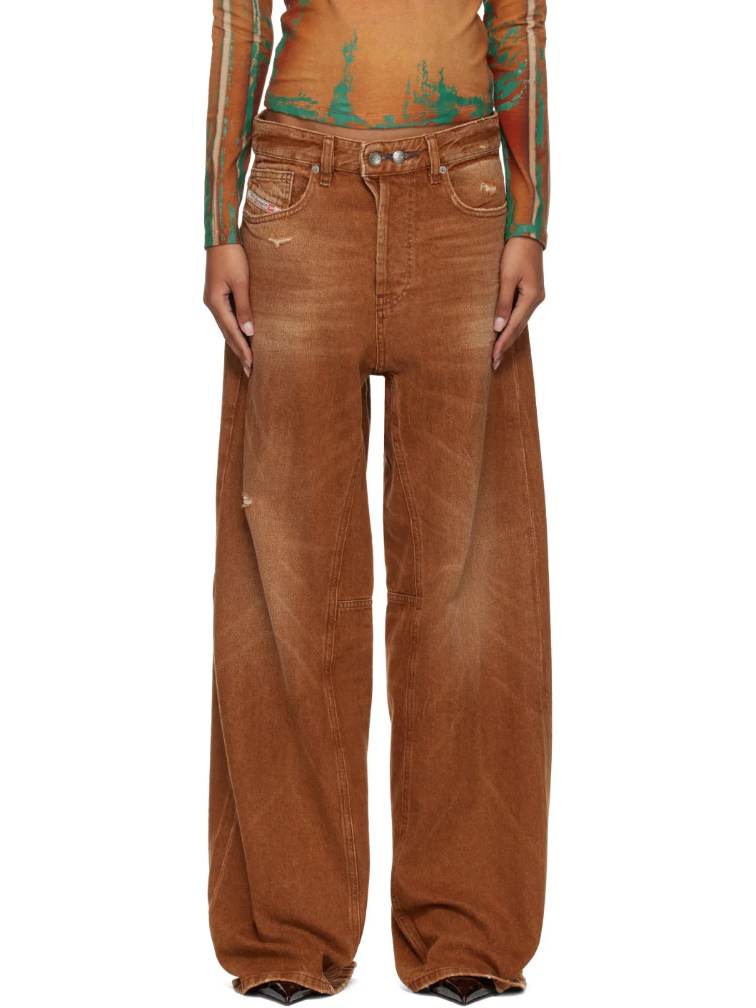 Brown 1996 D-Sire-Yu-U Low Waist Relaxed Jeans - 1