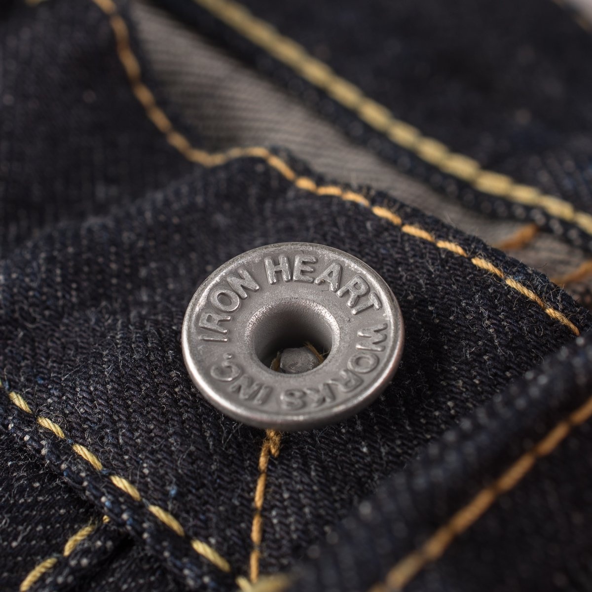 IH-888S-142 14oz Selvedge Denim Medium/High Rise Tapered Cut Jeans - Indigo - 8