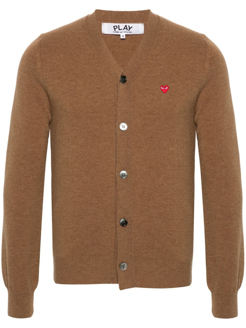 Heart-patch wool cardigan 1