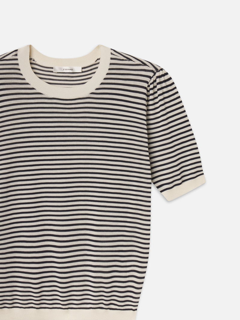 FRAME The Striped Gathered Sweater outlook