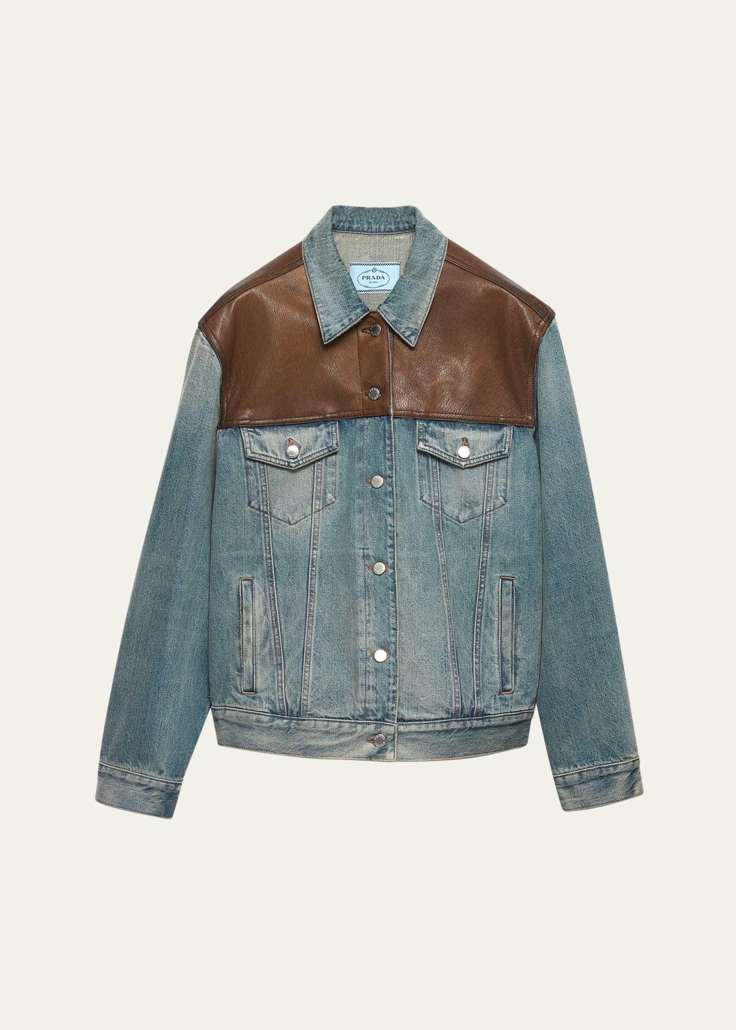 Denim and Leather Jacket - 1