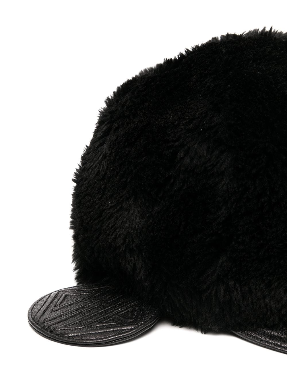 shearling leather hat - 2