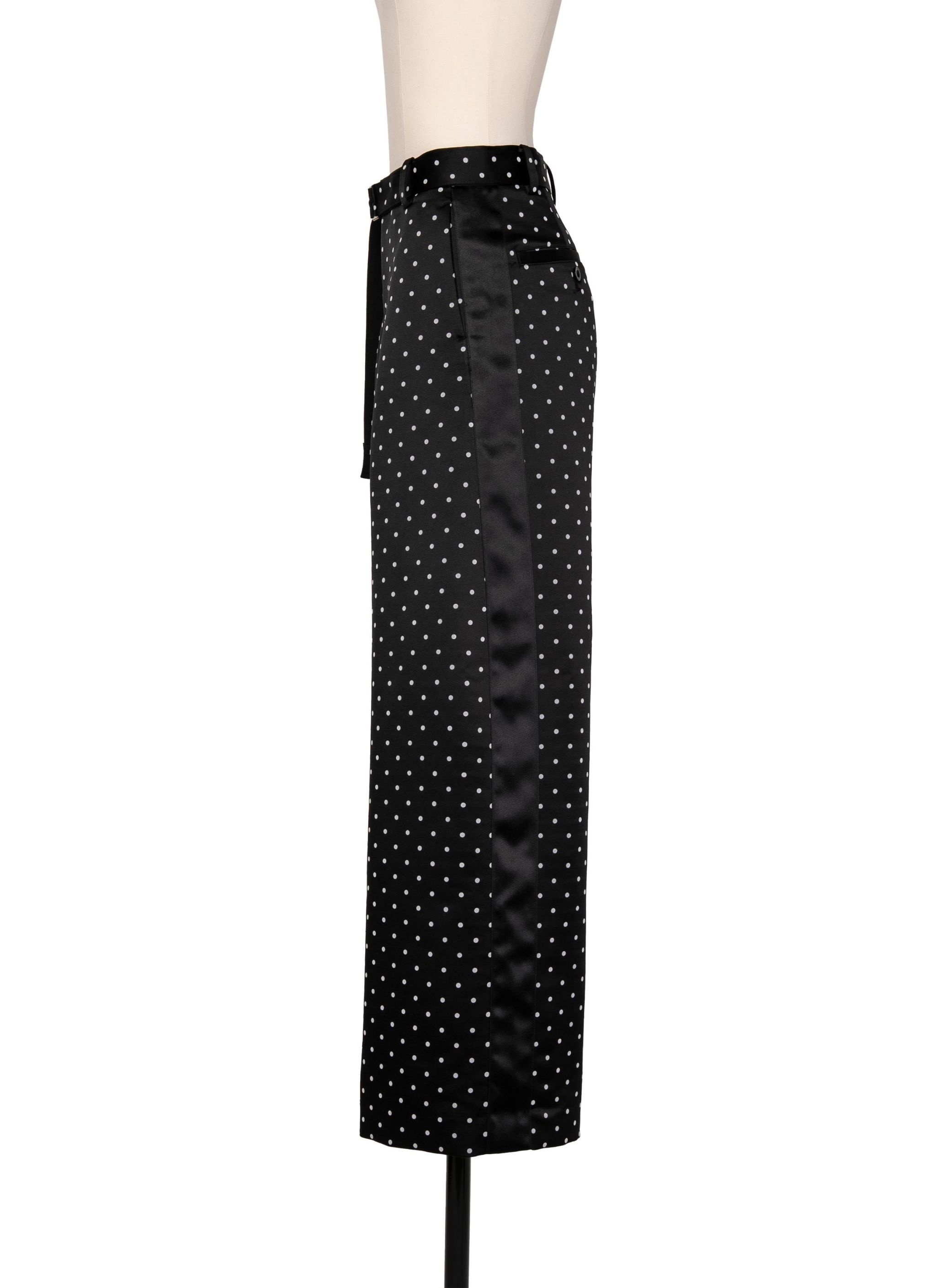 Polka Dot Flock Print Pants - 2