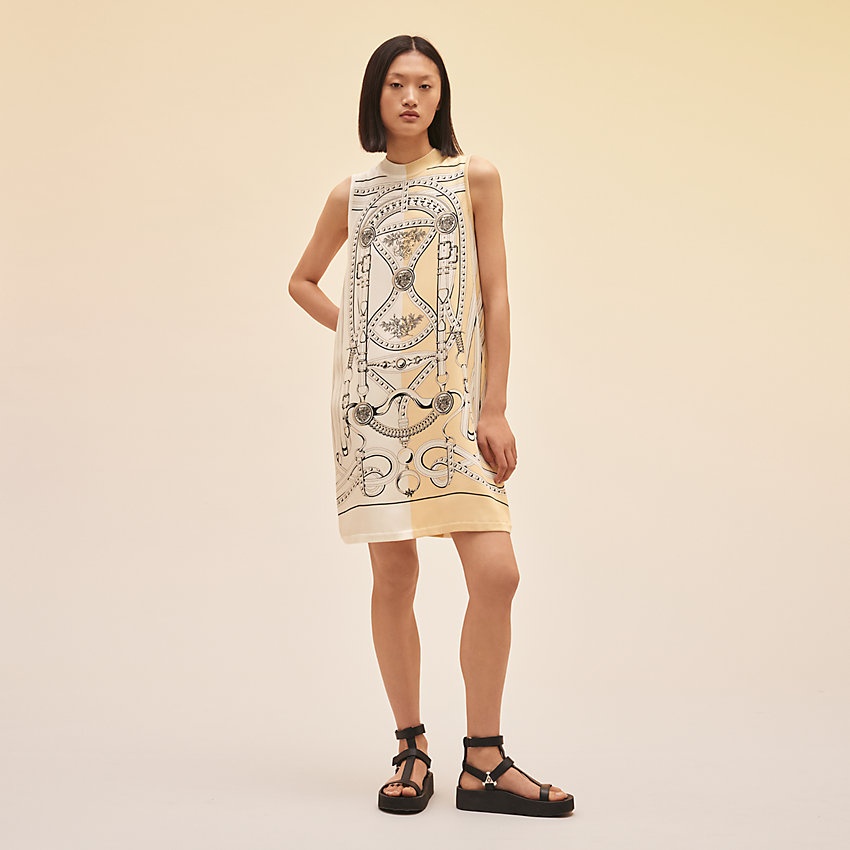 エルメスHermesシルクノースリーブドレスGrand Tralala Cut HERMES - エルメスHermesシルクノースリーブドレスGrand Tralala