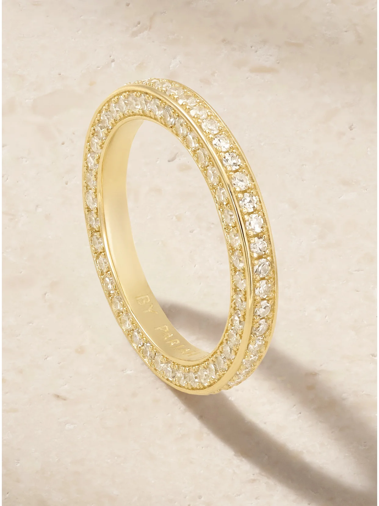 Triple 14-karat Recycled Gold Diamond Ring - 1