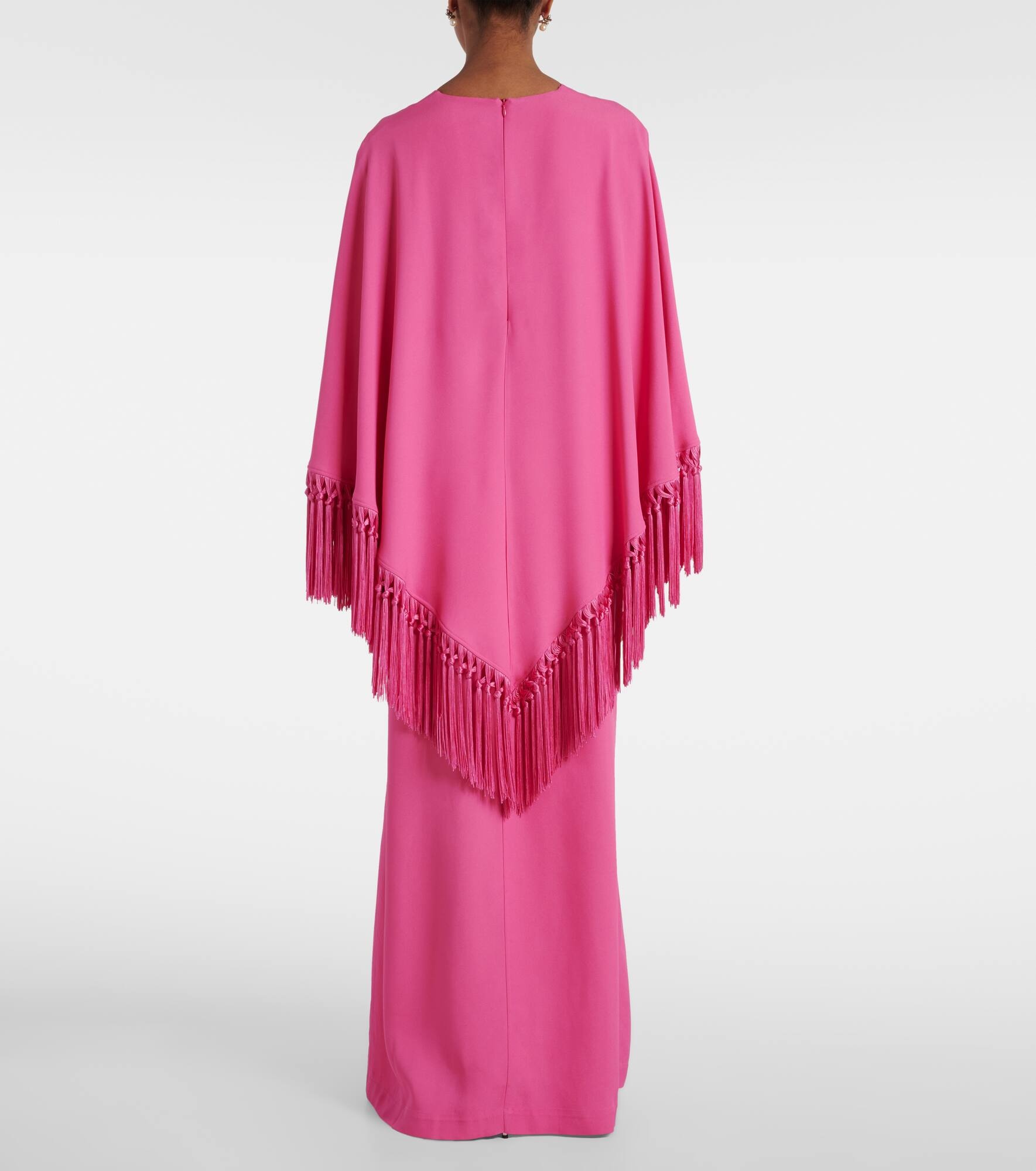 Fringed crêpe cady kaftan - 3
