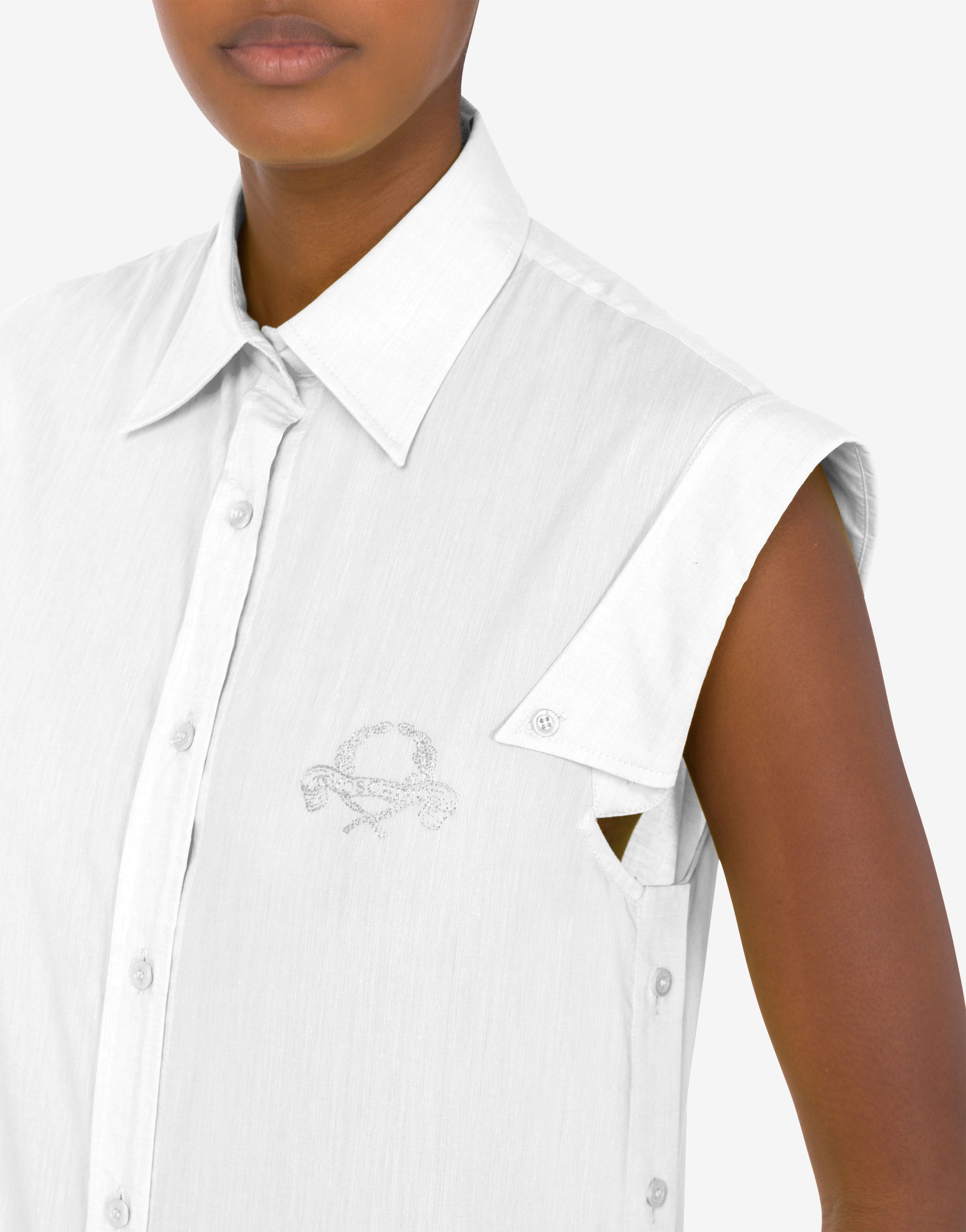 SLEEVELESS SHIRT MULTI COLLARS - 3